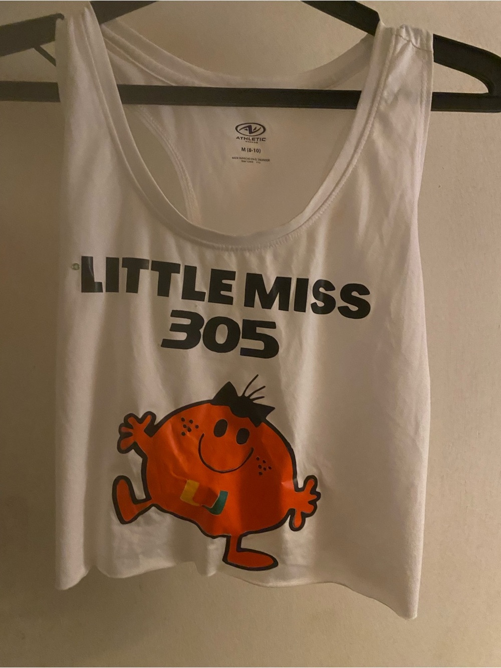 White "Little Miss 305" Graphic Medium Tank Top